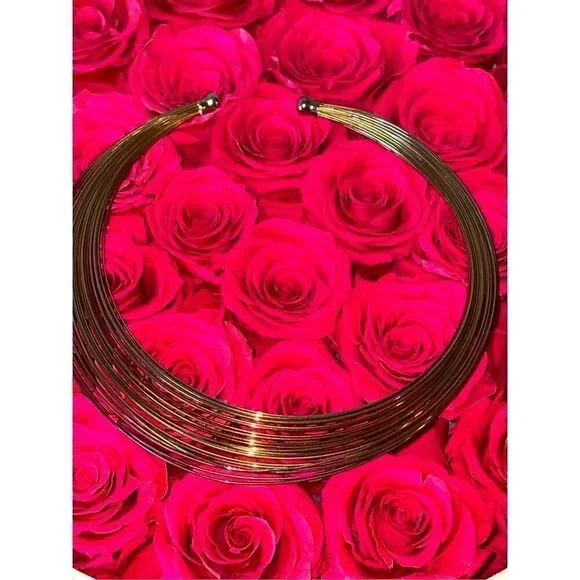 1960’s Mixed Metal Collar Choker Necklace - Picture 1 of 9